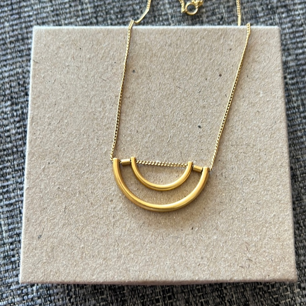 Madewell Gold Arch/Rainbow Necklace